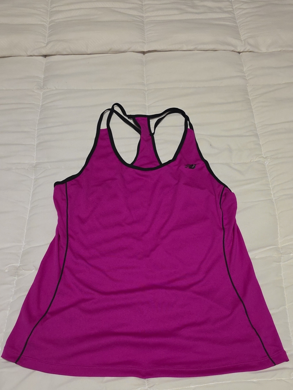 New Balance Magenta Racerback Tank with Black Trim